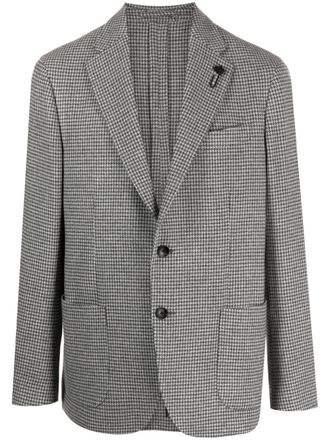 Lardini single-breasted houndstooth blazer - Grey