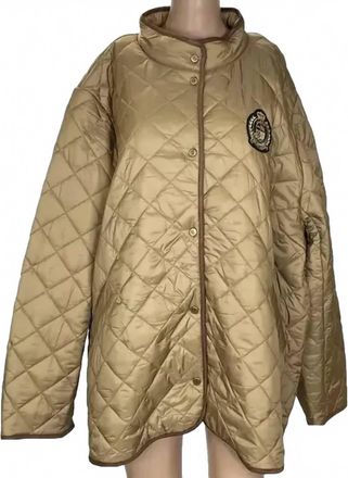 Ralph Lauren Womens Quilted Fleece Lined Jacket In Beige