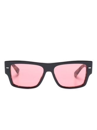 Dolce & Gabbana Eyewear matte-effect rectangle-frame sunglasses - men - Acetate - 55 - Brown