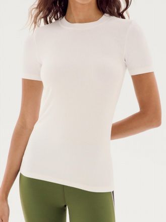 SPLITS59 Louise Rib Short Sleeve In White