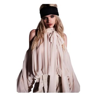 Aniye By Blouses, female, Beige, Size: XS Tie-neck Off-Shoulder Blouse