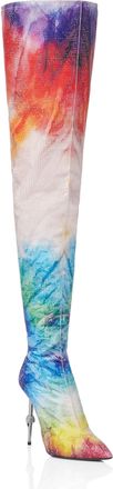 Philipp Plein Satin Boots Hi-Heels Overknees Tie dye