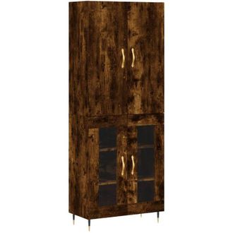 vidaXL Vidaxl - Aparador alto madera contrachapada roble ahumado 69,5x34x180 cm