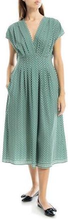 Max Studio Front Pleat Midi Dress in Green Multi at Nordstrom Rack, Size X-Large