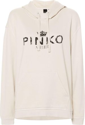 Pinko Bassani hoodie - women - Cotton - M - Neutrals