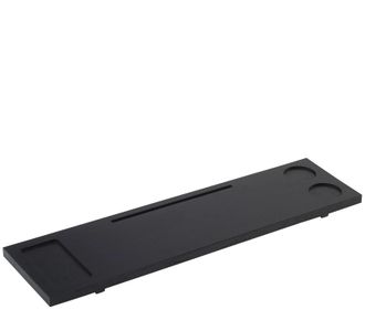 Aquanova Handgefertigtes Premium Badewannen-Tablett Mink aus massiven Eichenholz, 90 x 22 cm, Schwarz