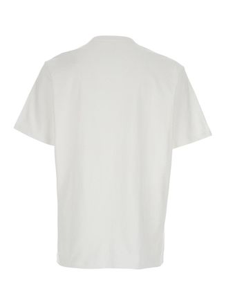 Calvin Klein Mens T-Shirt With Lettering Logo, White Cotton T-Shirts And Polos