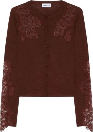 Marella Carioca Cardigan - Dames - Vesten - Bruin - L - Wol - Truien & Vesten