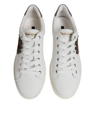 Dolce & Gabbana Sacred Heart Calf Leather Low Top Sneaker - White
