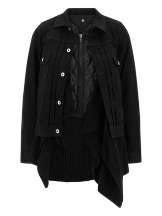 sacai quilted jacket - women - Cotton - 1 - Black