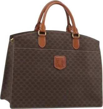 Celine Pre-owned Macadam Canvas Hand Bag - Dames - Vintage Handtas - Bruin - ONE Size - Leer - Vintage