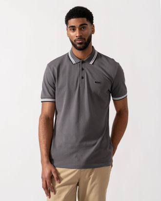 HUGO BOSS Mens Paddy Polo Shirt in Grey Cotton - Size X-Large