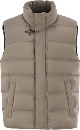 Fay Stijlvolle polyester bodywarmer - Heren - Bodywarmers - Beige - M - Polyester - Jassen