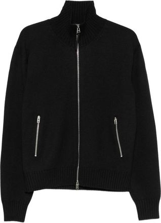 Tom Ford Leather-patch Zip-up Cardigan