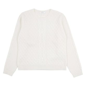 Max Mara Round-neck Knitwear, female, White, Size: L Round-neck Knitwear