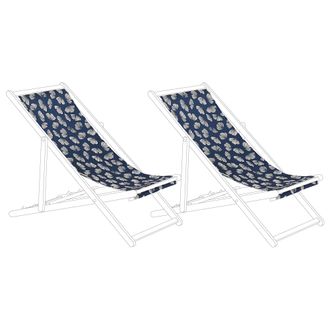 Beliani Conjunto De 2 Telas De Poli&eacute;ster Multicolor Para Tumbona De Jard&iacute;n Patr&oacute;n Floral Moderno Exterior Anzio / Avellino