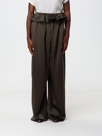 Khaite Pantaloni a gamba larga Kira a vita alta in raso con coulisse