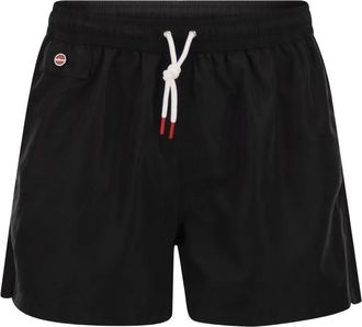 Kiton Costume da bagno con coulisse e logo - Nero