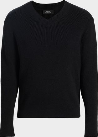 Vince Men & apos;s Rib-Knit Cotton-Blend V-Neck Sweater
