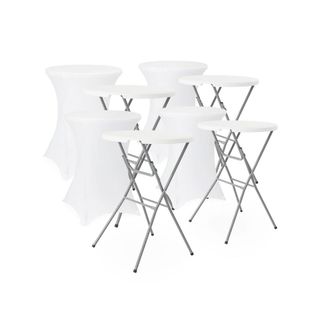 Sweeek Mesa plegable de acero para eventos con funda protectora, set de 4