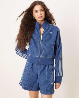 adidas Originals Adicolor 90 - Top sportivo in denim blu