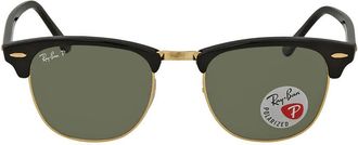 Ray-Ban Clubmaster Classic Polarized Green Classic G-15 Square Unisex Sunglasses RB3016 901/58 51