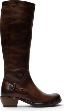 FLY London Fly London Womens Brown Leather High Heeled Riding Long Boots - MISTRY