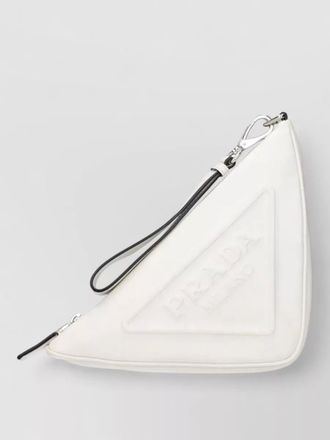 Prada triangle leather clutch bag