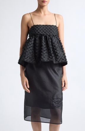 Cecilie Bahnsen Babette Embroidered Jacquard Camisole Top in Black at Nordstrom, Size 10