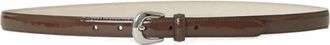 B-Low The Belt Womens Kennedy Mini Patent Leather Belt In Chocolate Silver