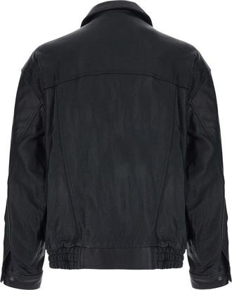 Dunst Lamb Leather Blouson Jacket - Black