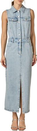 English Factory Sleeveless Denim Maxi Dress in Light Blue at Nordstrom, Size X-Small