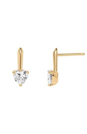 Made by Mary CZ Heart Drop Stud Earrings in Gold at Nordstrom