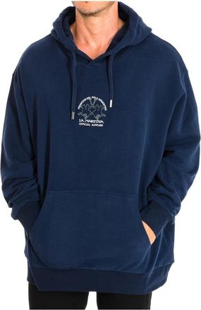 La Martina Hoodie met Geborduurd Logo - Heren - Hoodies - Blauw - 3XL - Katoen - Hoodies & sweatvesten