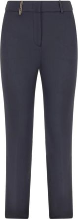 PESERICO Slim Katoenen Broek - Dames - Slim Fit Broeken - Blauw - L - Katoen - Broeken
