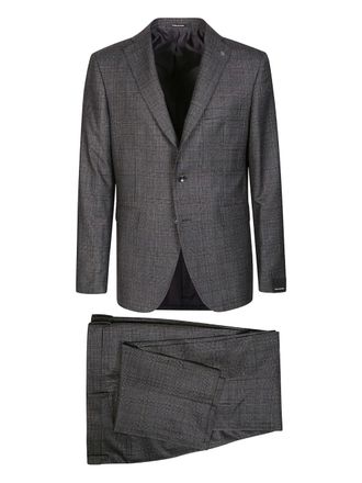 Tagliatore check-pattern wool suit - men - Wool - 48 - Grey