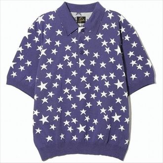 Needles Short-Sleeved Polo Shirt With Star Pattern And Classic Collar