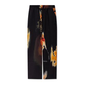 Yohji Yamamoto Broeken, Dames, Zwart, M, Broek met logo