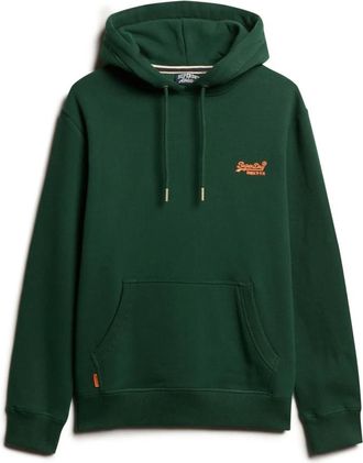 Superdry Groene Katoenen Essential Hoodie Mannen - Heren - Hoodies - Groen - XL - Katoen - Hoodies & sweatvesten