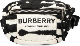 Burberry Pre-owned Burberry Zebra Print Nylon Logo Cannon Belt Bag Ladies RCEVEINT33SIB