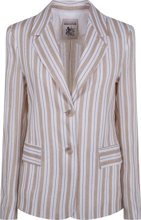 Semicouture Stripe Linen Classic Jacket