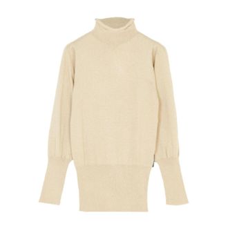 Silvian Heach Glitter Elastische Top - Dames - Coltruien - Beige - 2XS - Truien & Vesten