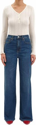 Daze Far Out High Rise Wide Leg Denim Jeans In Waterfall