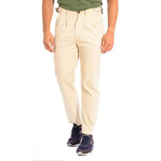 La Martina La Martina Mens Long trousers with straight cut hems and belt loops TMT013-TW321 man - Beige Cotton - Size 32 (Waist)