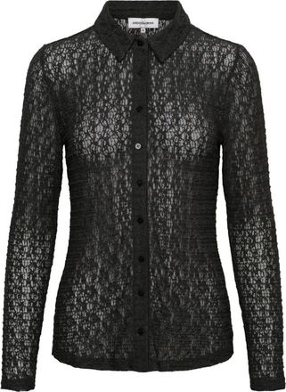 &Co Woman Kant Blouse - Dames - Blouses & Shirts - Zwart - Maat: M Poliester