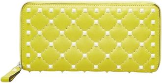 Valentino Portafoglio lungo Pre-owned Rockstud in pelle - - Pre-owned - Donna - Giallo - ONE SIZE