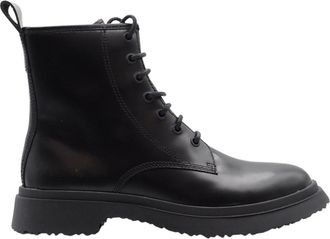 Camper Zwarte leren gevechtslaarzen - Heren - Veterlaarzen - Zwart - 41 EU - Schoenen