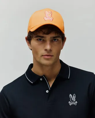 Psycho Bunny Mens Olivier Baseball Cap 805 PAPAYA / O/S
