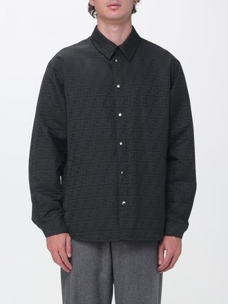 Fendi Giacca a camicia in cr&ecirc;pe con monogram FF jacquard all-over