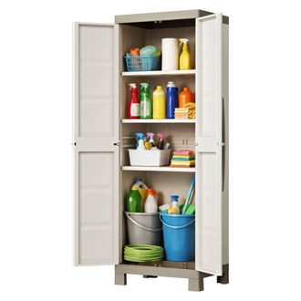 Dmora Dmora - Armario Exterior Strathmore, Mueble Para Exteriores, Mueble De Jard&iacute;n Multiusos, Contenedor Para Balc&oacute;n O Garaje, Made In Italy, 65x45 H182 Cm